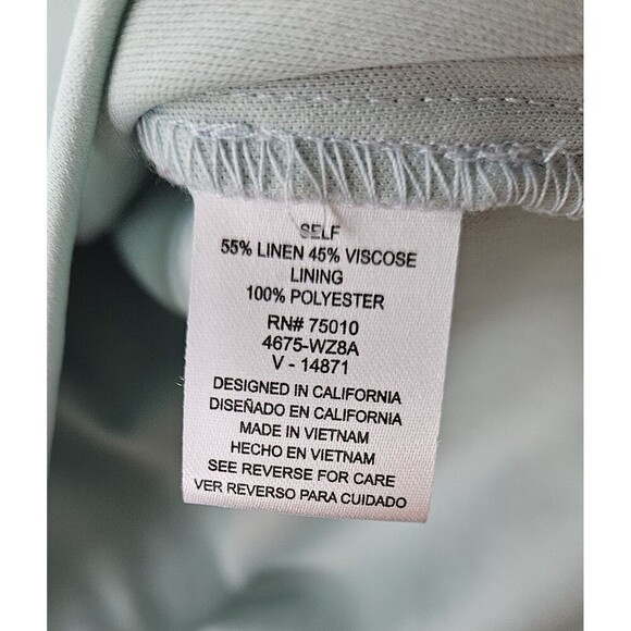 City Triangles Linen Blue Floral Puff Sleeve Mini Dress Fairy Cottagecore XL - Picture 9 of 10